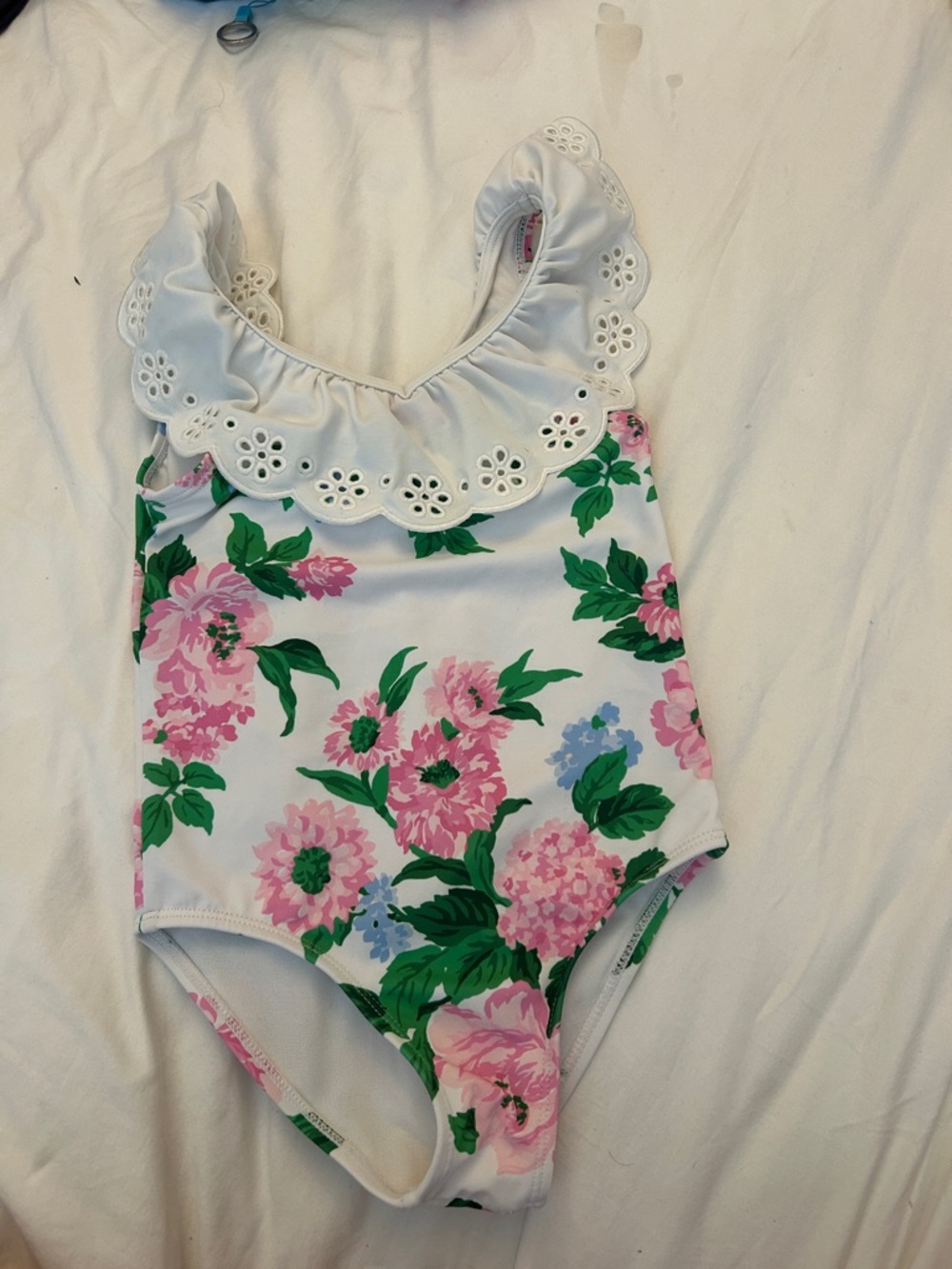 Janie and Jack White Eyelet Ruffle One-Piece size 4